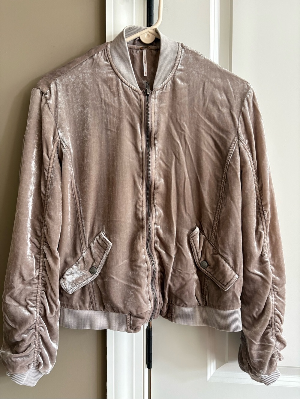 Free People velvet bomber jacket